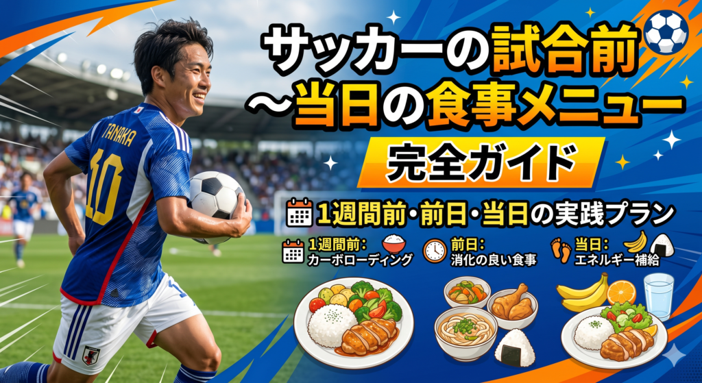 サッカーの試合前〜当日の食事メニュー完全ガイド｜1週間前・前日・当日の実践プラン